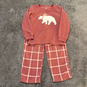 Carter's Rose Color Polar Bear Pajama Set